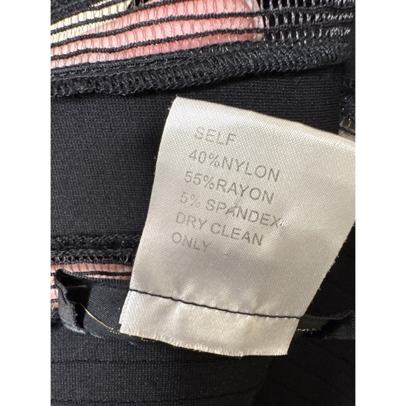 Tadashi Shoji Black Formal Mesh Illusion Dress Gown Black Size Large - Picture 7 of 8